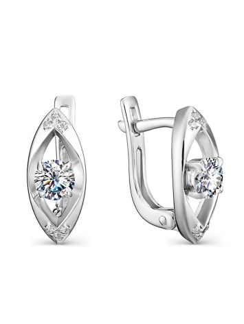 Sterling Silver Crystal Earrings, image 