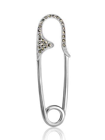 Designer Silver Brooch With Marcasites The Lace, image 