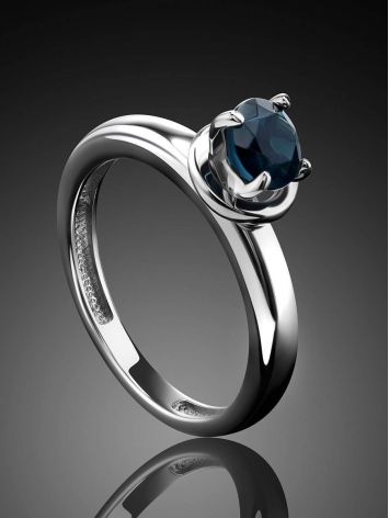 Blue Crystal Ring In Silver, Ring Size: 6 / 16.5, image , picture 2