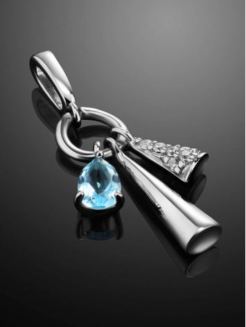 Silver Dangle Pendant With Crystals, image , picture 2