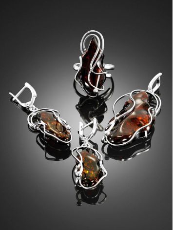Handcrafted Silver With Cherry Amber The Rialto, image , picture 4