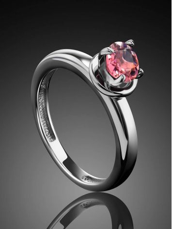 Sterling Silver Ring With Rhodolite Crystal Centerstone, Ring Size: 6 / 16.5, image , picture 2