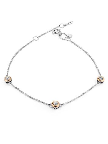 Silver Golden Diamond Bracelet The Diva, image 