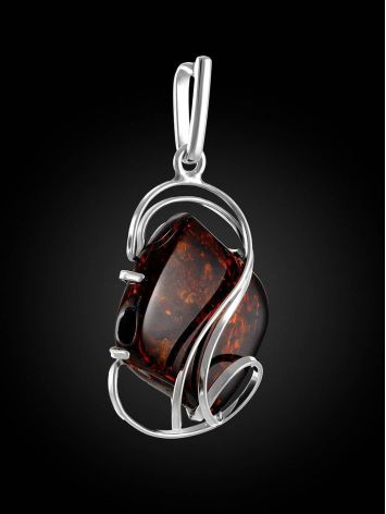 Bold Silver Handcrafted Pendant With Amber The Rialto, image , picture 3