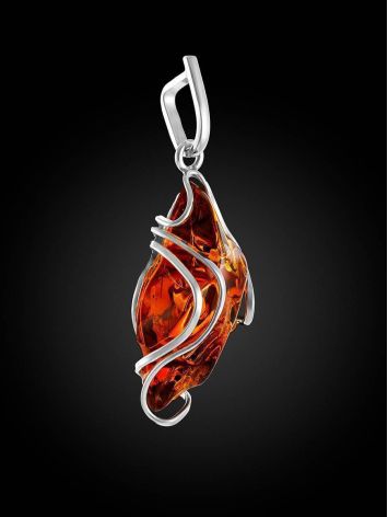 Bold Handcrafted Amber Silver Pendant The Rialto, image , picture 3