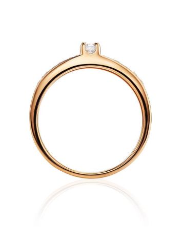 Classy Gold Plated Crystal Ring, Ring Size: 5.5 / 16, image , picture 3