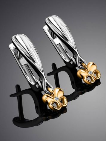 Silver Golden Earrings With Diamonds The Diva, image , picture 2