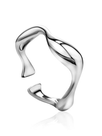 Silver Wave Stacking Ring The Liquid, Ring Size: Adjustable, image 
