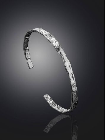 Hammered Silver Bangle Bracelet The Liquid, image , picture 2