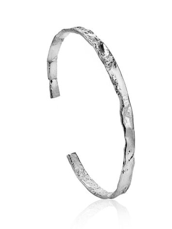 Hammered Silver Bangle Bracelet The Liquid, image 