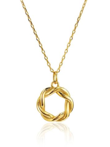 18ct Gold on Sterling Silver Open Twisted Pendant Necklace The Liquid, image 