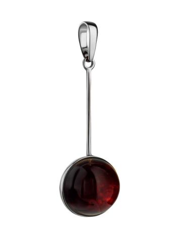 Silver Dangle Pendant With Cherry Amber The Sorbonne, image 