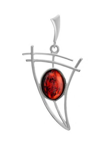 Cherry Amber Silver Pendant The Sail, image 