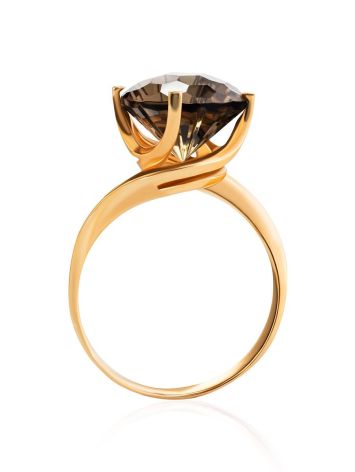 Gold Ring With Dark Smoky Quartz, Ring Size: 9.5 / 19.5, image , picture 4