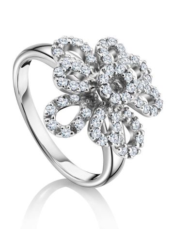 64 Diamonds Gold Floral Ring, Ring Size: 8.5 / 18.5, image 