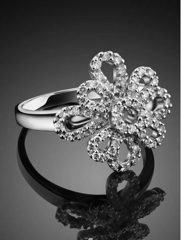 64 Diamonds Gold Floral Ring, Ring Size: 8.5 / 18.5, image , picture 2