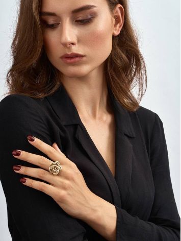 Bold Golden Transformer Ring With Crystals, Ring Size: 8 / 18, image , picture 4