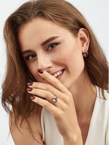 Bold Golden Ring With Synthetic Alexandrite, Ring Size: 7 / 17.5, image , picture 3