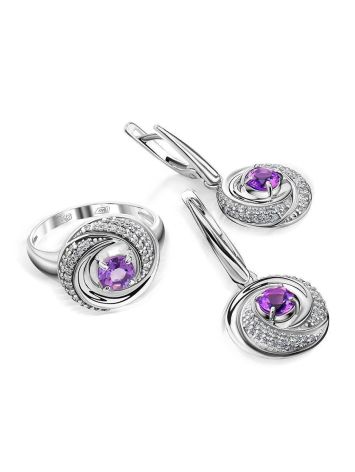 Silver Earrings With Amethyst Dangles, image , picture 4