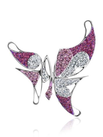 Silver Crystal Butterfly Pendant The Jungle, image 