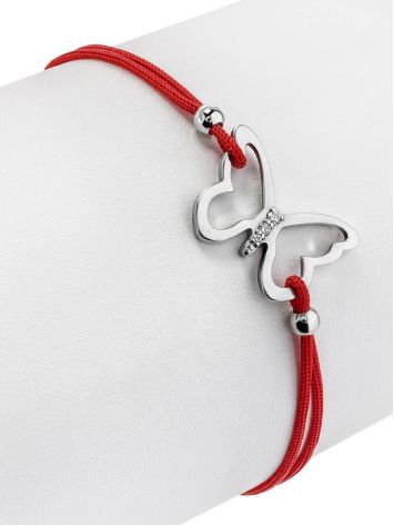 Red Lace Friendship Bracelet With Butterfly Charm, image , picture 3