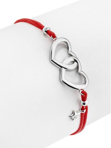 Red Lace Friendship With Linked Heart Charm								, image , picture 3