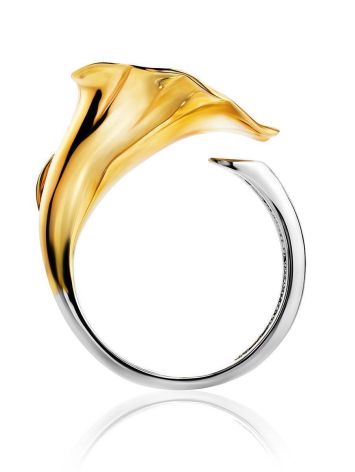 Golden Cocktail Ring With White Diamonds, Ring Size: 7 / 17.5, image , picture 3