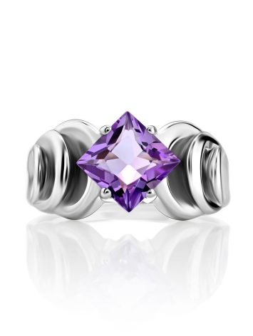 Bold Silver Amethyst Ring, Ring Size: 6.5 / 17, image , picture 3