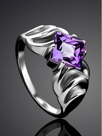 Bold Silver Amethyst Ring, Ring Size: 6.5 / 17, image , picture 2