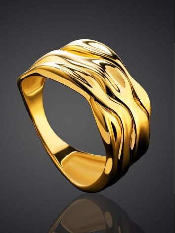 Textured Gold Plated Ring, Ring Size: 7 / 17.5, image , picture 2
