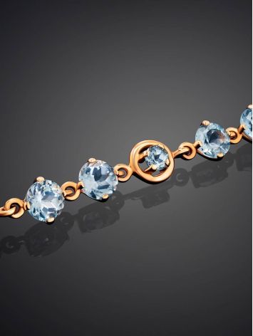 Wonderful Golden Link Bracelet With Topaz, image , picture 2