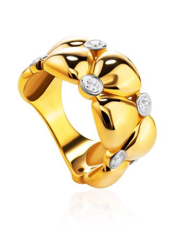 Bold Band Ring With Crystals, Ring Size: 6 / 16.5, image 