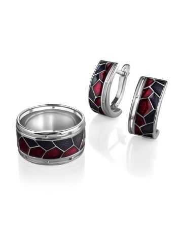 Silver Band Ring With Enamel, Ring Size: 6.5 / 17, image , picture 5