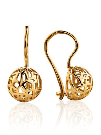 Laced Gold Plated Earrings, image 