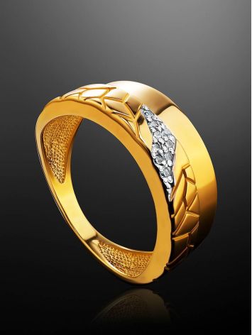 Luminous Gold Plated Band Ring, Ring Size: 6 / 16.5, image , picture 2