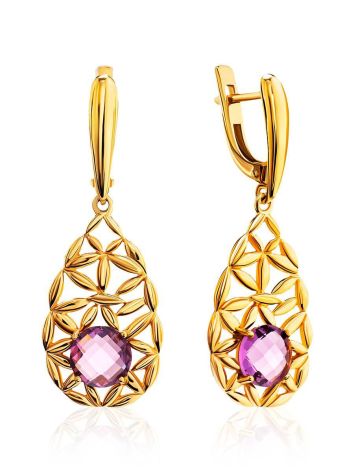 Fabulous Laced Dangles With Lilac Crystals, image 