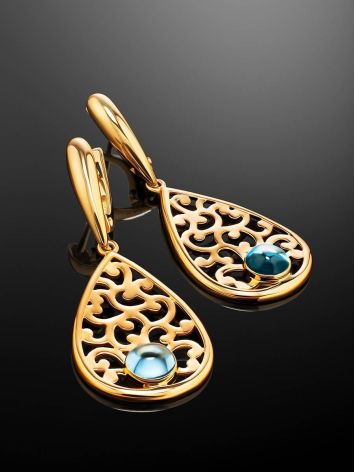 Filigree Dangles With Blue Crystals, image , picture 2