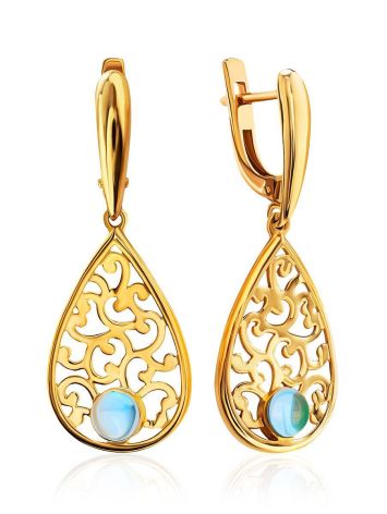 Filigree Dangles With Blue Crystals, image 