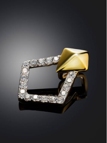 Stylish Gold Plated Pendant With Crystals, image , picture 2