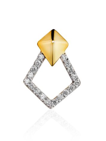 Stylish Gold Plated Pendant With Crystals, image 