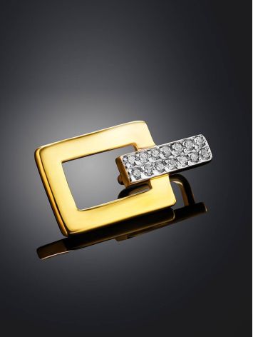 Geometric Gold Plated Pendant With Crystals, image , picture 2