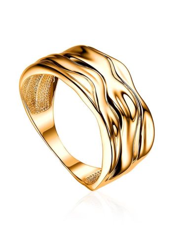 Textured Gold Plated Ring, Ring Size: 7 / 17.5, image 