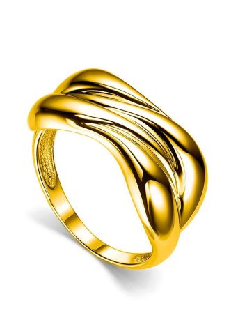 Bold Gold Plated Ring, Ring Size: 6.5 / 17, image 