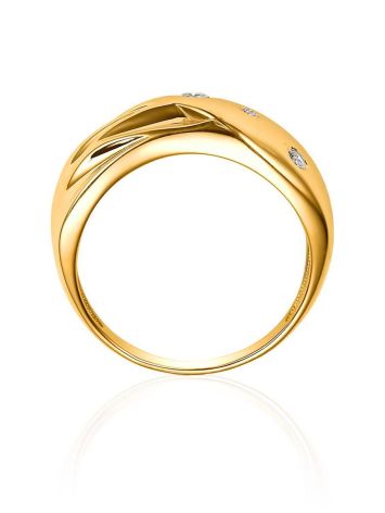 Elegant Gold Plated Band Ring With Crystals, Ring Size: 6 / 16.5, image , picture 4