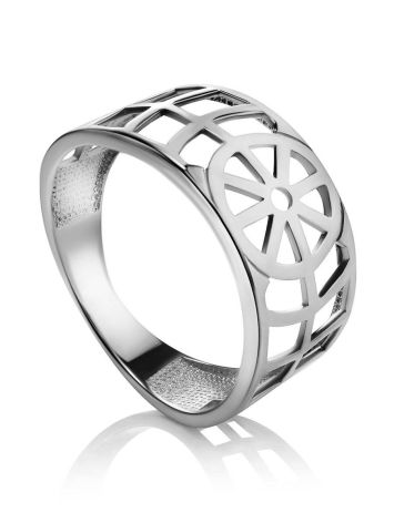 Laced Silver Band Ring The Sacral, Ring Size: 8.5 / 18.5, image 