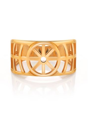 Geometric Gold Plated Silver Ring, Ring Size: 6.5 / 17, image , picture 3