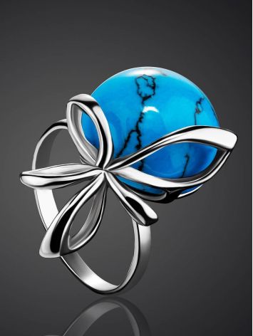 Яркое кольцо из серебра с бирюзой «Черри», Ring Size: 6.5 / 17, image , picture 2