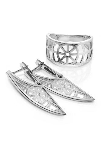 Geometric Laced Silver Earrings The Sacral, image , picture 3