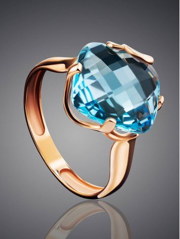 Fabulous Golden Ring With Bold Topaz, Ring Size: 8.5 / 18.5, image , picture 2
