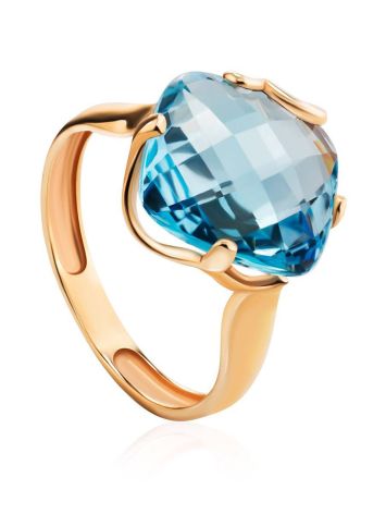 Fabulous Golden Ring With Bold Topaz, Ring Size: 8.5 / 18.5, image 